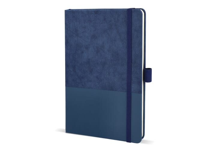 Carnet A5 à personnaliser aspect velours côtelé Bleu foncé
